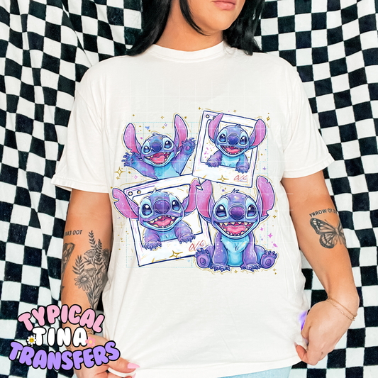 Sketech Blue Alien photos | DTF Transfer | POD