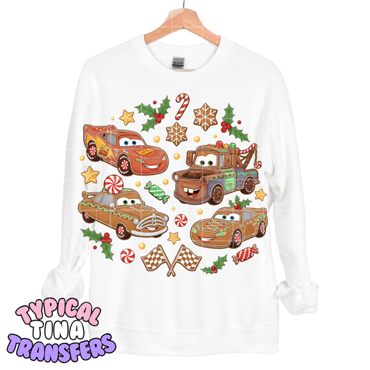 Gingerbread cars | DTF Screen Print | POD