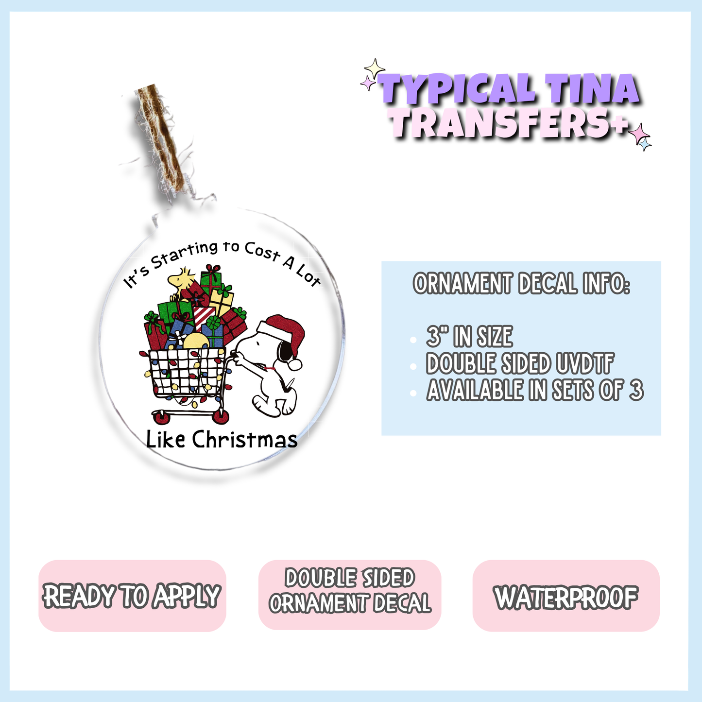 It's starting to cost a lot like christmas | 3" Xmas Ornament | POD