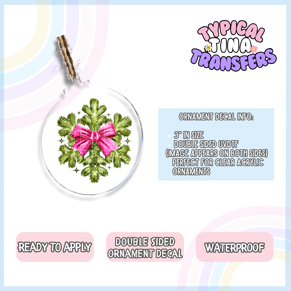 PreSale UVDTF | Gr!nch Snowflake | 3" Ornament Decal