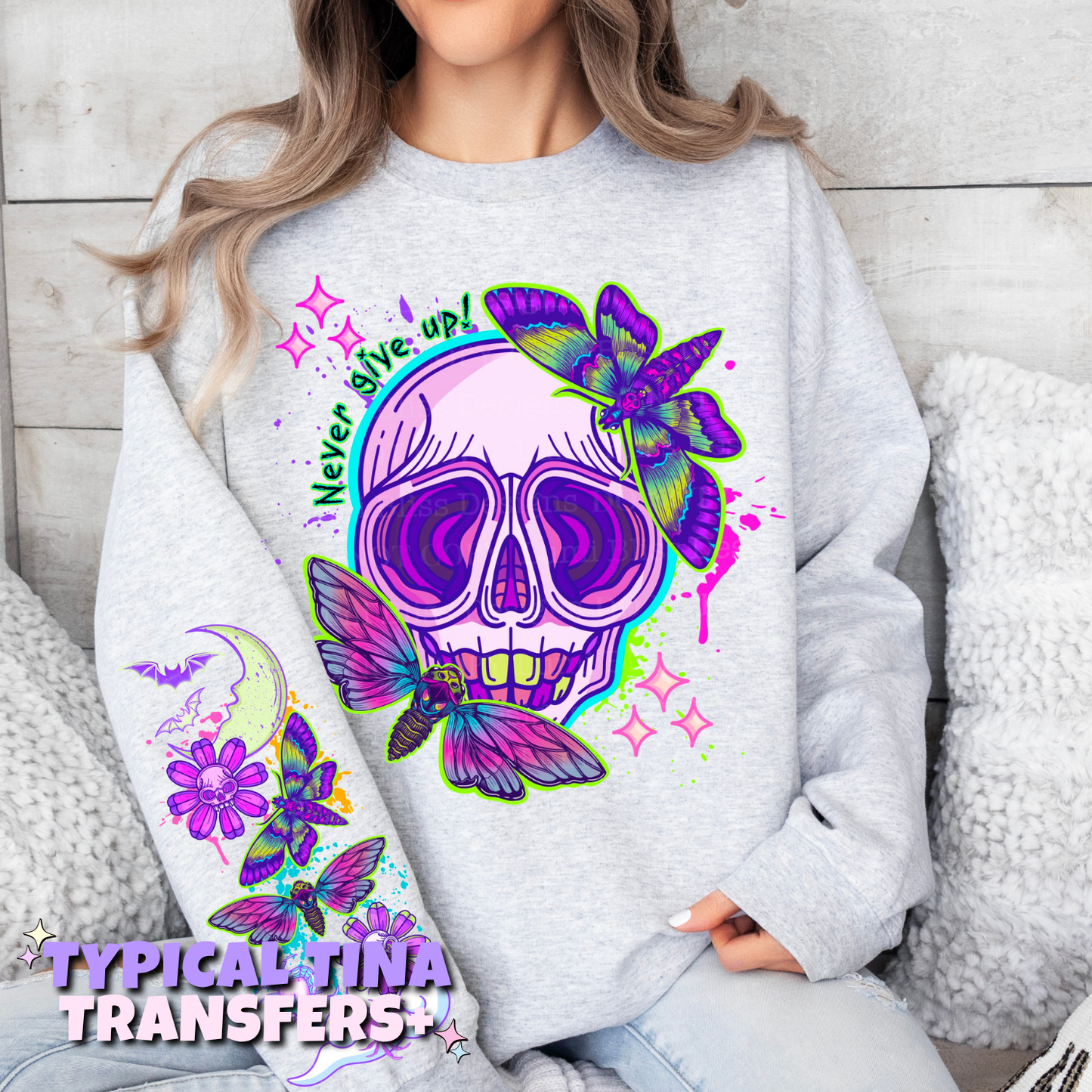 Skull and moths | DTF Transfers | POD