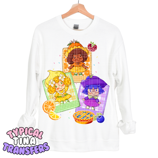 Berry Friends blue, orange, yellow  | DTF Transfers | POD