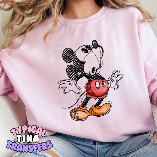 Sketched Mouse | DTF Screen Print | POD