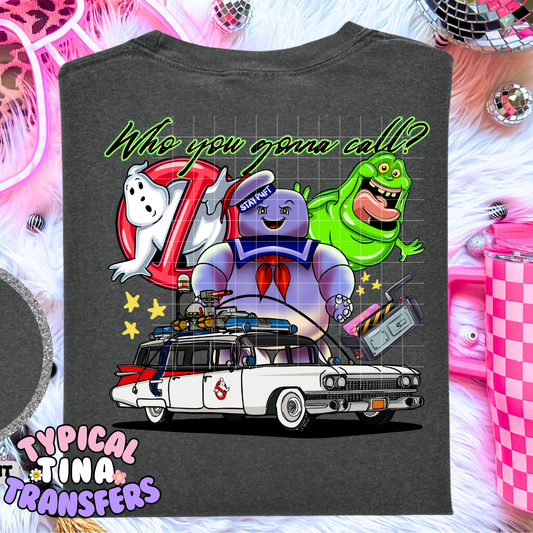 Who you gonna call (with words) | DTF Screen Print | 11" adult