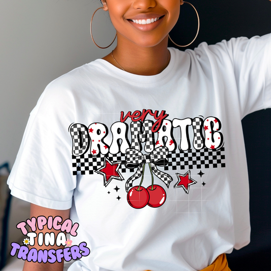 Very Dramatic Cherry checkered | DTF Screen Print | POD