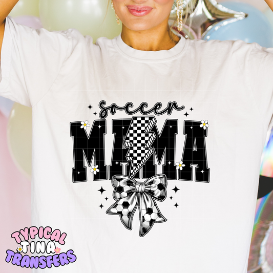 Soccer Mama checkered lightning | DTF Screen Print | POD