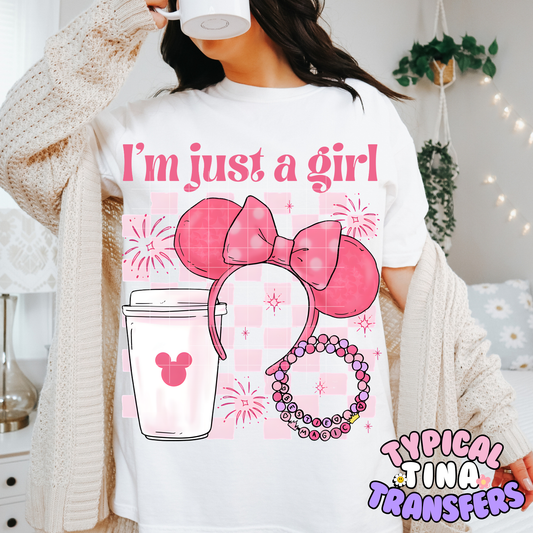 I'm just a girl pink Diz | DTF Transfer | POD
