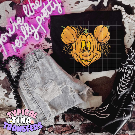 Pumpkin Mouse Orange webbing | DTF Transfer | POD