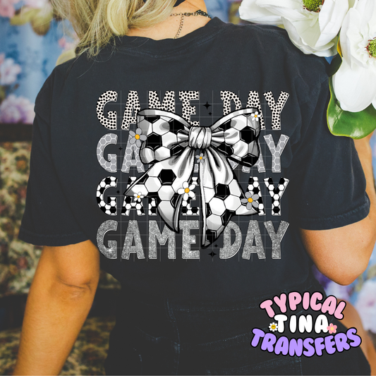 GameDay 4x soccer bow| DTF Screen Print | POD