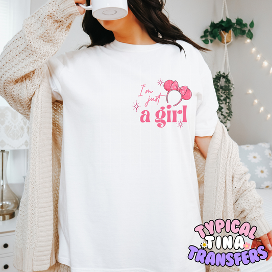 I'm just a girl pink Diz | DTF Transfer | POD