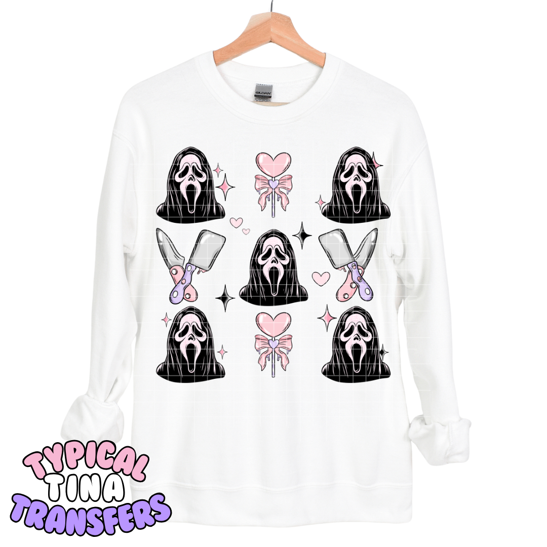 Ghostmask heart and knives | DTF Transfers | POD