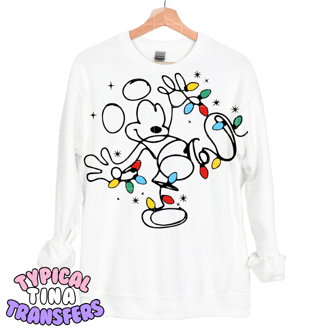 String of Lights Characters - Black print | DTF Transfers | POD