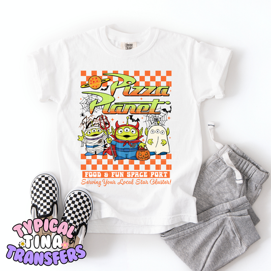 Halloween Pizza Aliens | DTF Transfer | POD