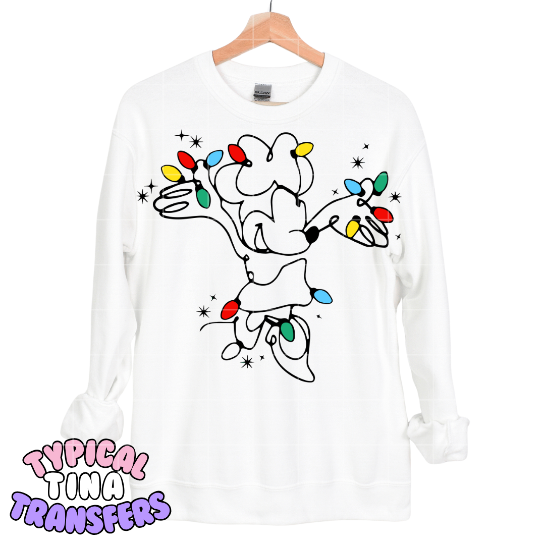 String of Lights Characters - Black print | DTF Transfers | POD