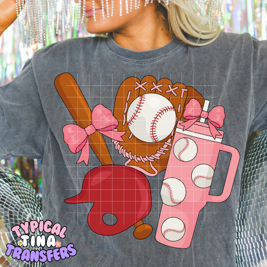 Baseball Mom + tumbler | DTF Screen Print | POD