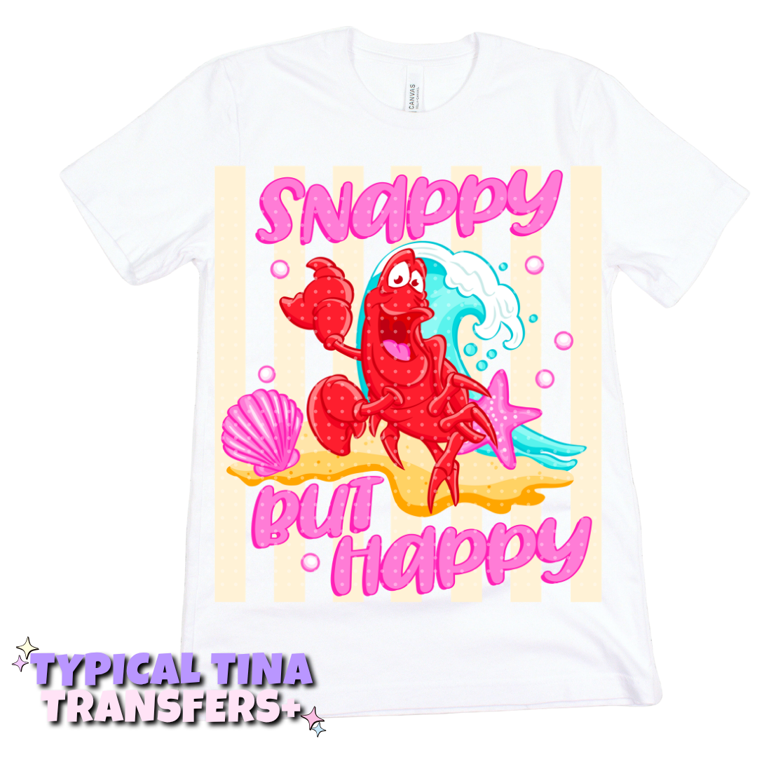 Snappy but happy - crab | DTF Transfers | POD