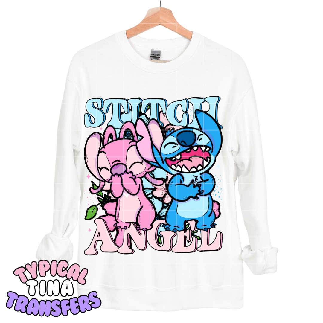 Blue & pink Alien laughing | DTF Transfers | POD