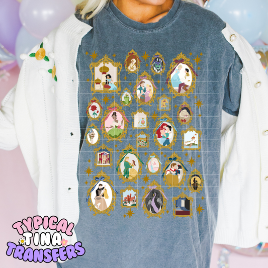 Princess Frame Mural | DTF Transfer | 12" Adult
