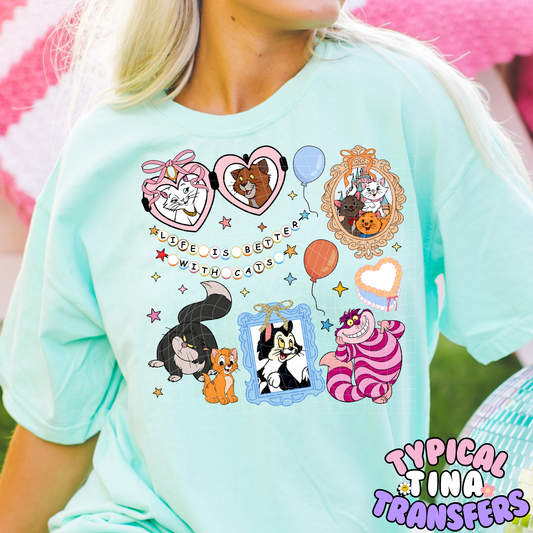 Life better with cats | DTF Screen Print | POD