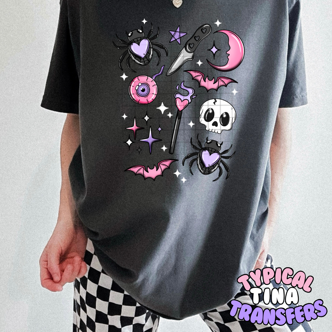 Pink and purple spooky | DTF Transfers | POD