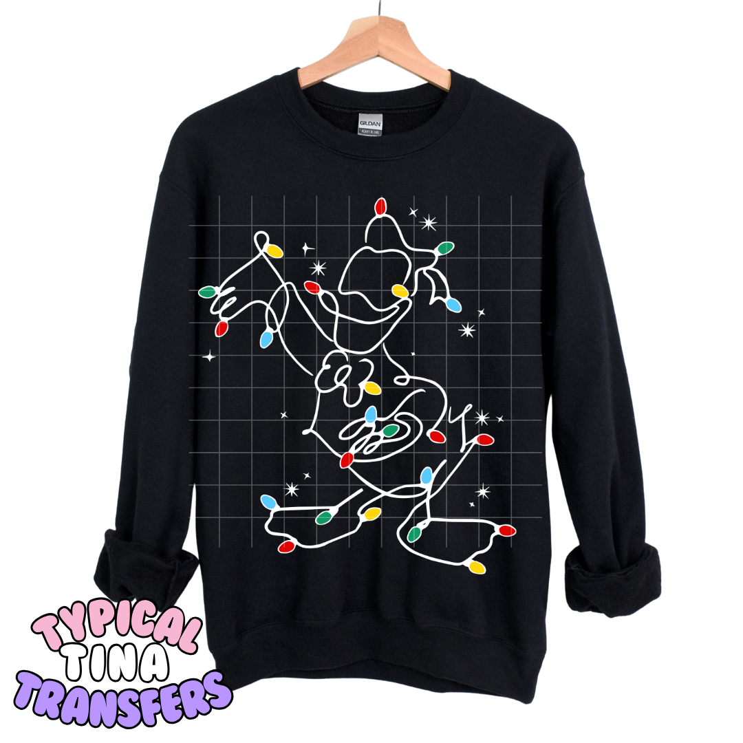 String of Lights Characters - White print | DTF Transfers | POD