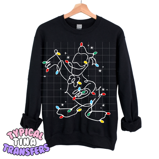 String of Lights Characters - White print | DTF Transfers | POD