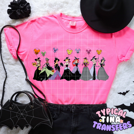 Princess Witches with balloons | DTF Transfer | POD