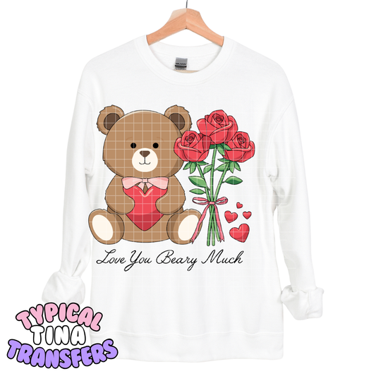 Teddy bear and roses | DTF Transfers | POD