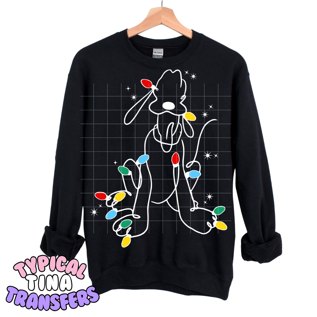 String of Lights Characters - White print | DTF Transfers | POD