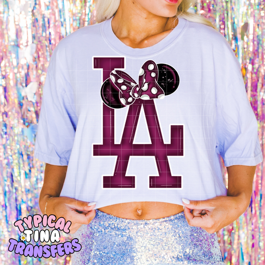 L.A Purple with bow | DTF Screen Print | POD