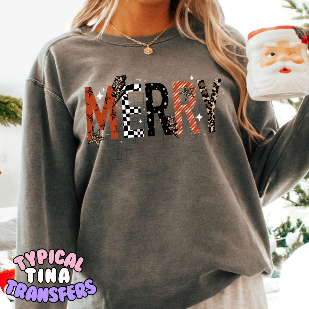 Merry (patterned leopard, checkered) | DTF Transfer | POD