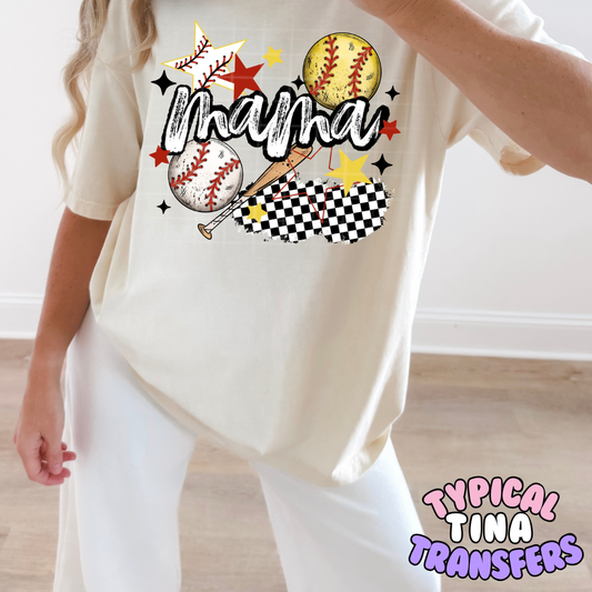 Mama Softball and baseball | DTF Transfers | POD