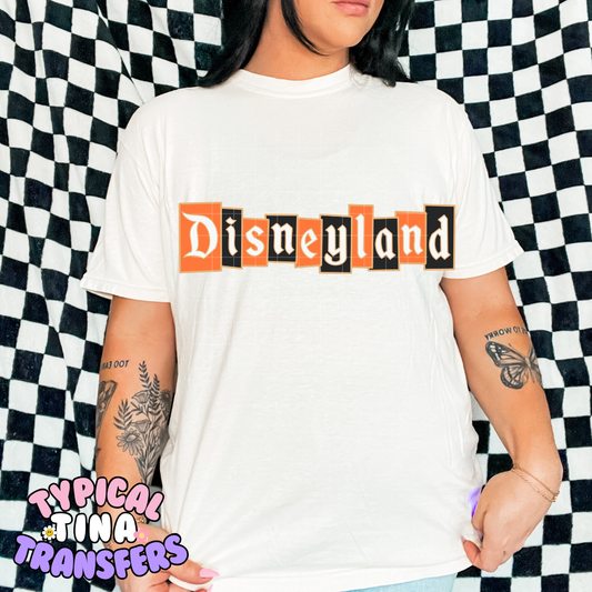 Black and Orange, Orange trim Diz land Banner | DTF Transfer | POD