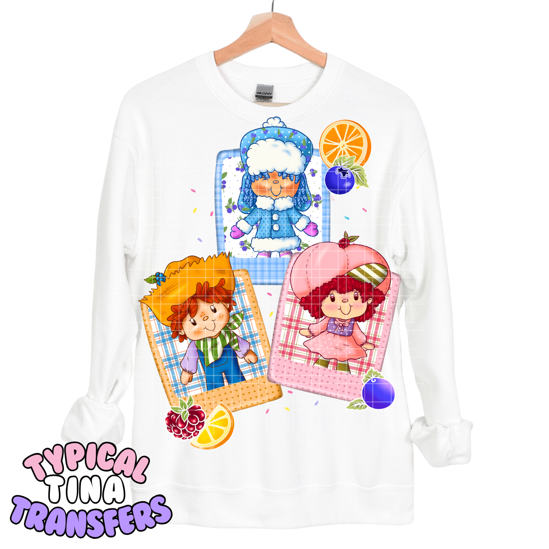 Berry Friends pink, orange and blue frames  | DTF Transfers | POD