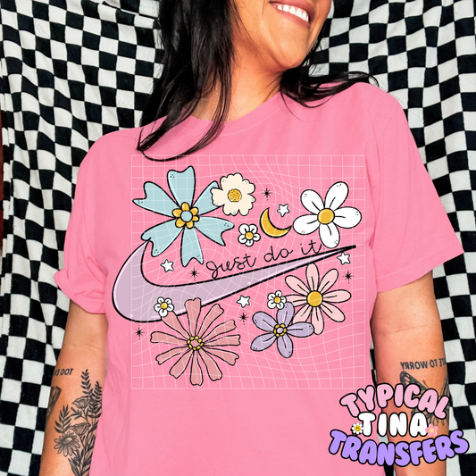 Swoosh Florals | DTF Screen Print | POD