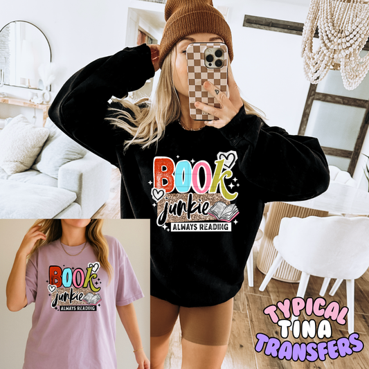 Book junkie | DTF Transfers | POD