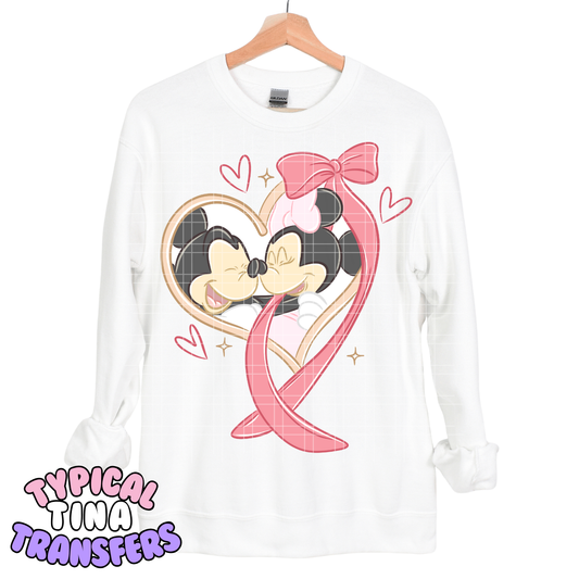 M&M in heart with bow | DTF Transfers | POD
