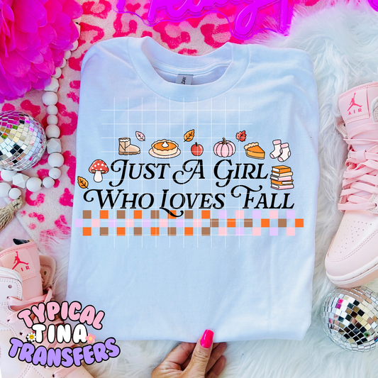 Just a girl who loves fall | DTF Transfer | POD
