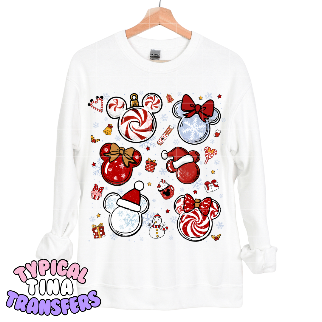 Multi candy swirl mouse ears | DTF Screen Print | POD