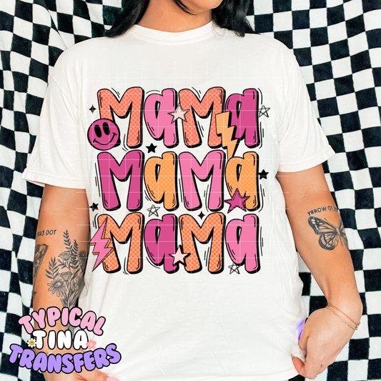 Retro Mama Pink and Orange | DTF Transfer | POD