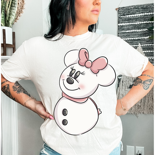 Snowman Minnie | DTF Transfer | POD
