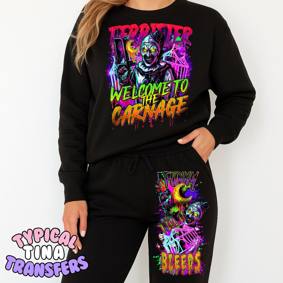 Welcome to the carnage (dark neon) | DTF Transfers | POD