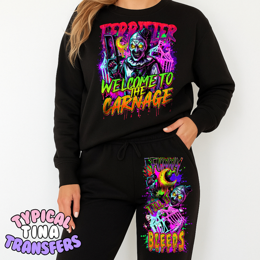 Welcome to the carnage (dark neon) | DTF Transfers | POD