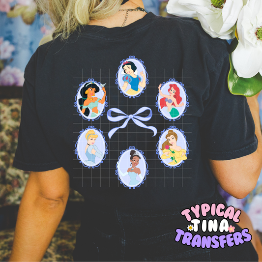 Blue Princess Coquette Frames | DTF Screen Print | POD