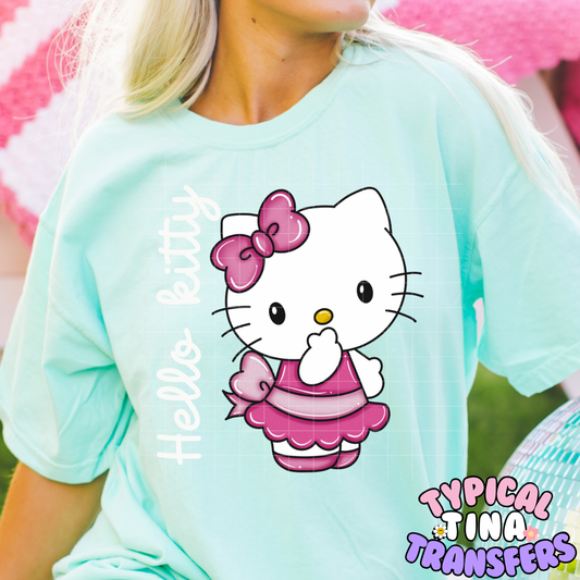 Kitty purple dress | DTF Screen Print | POD