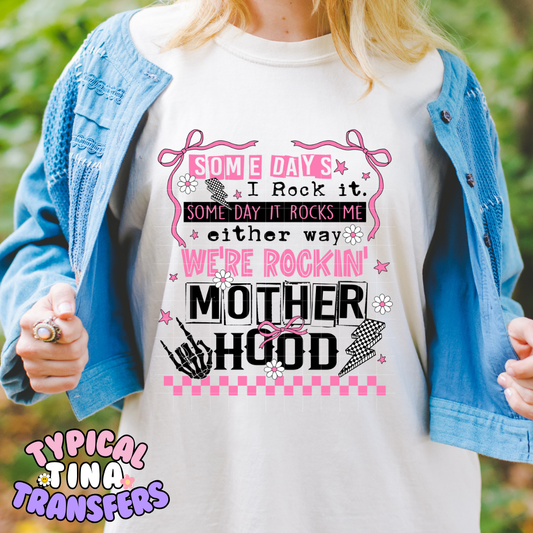 Rockin Motherhood (black letters) | DTF Screen Print | POD