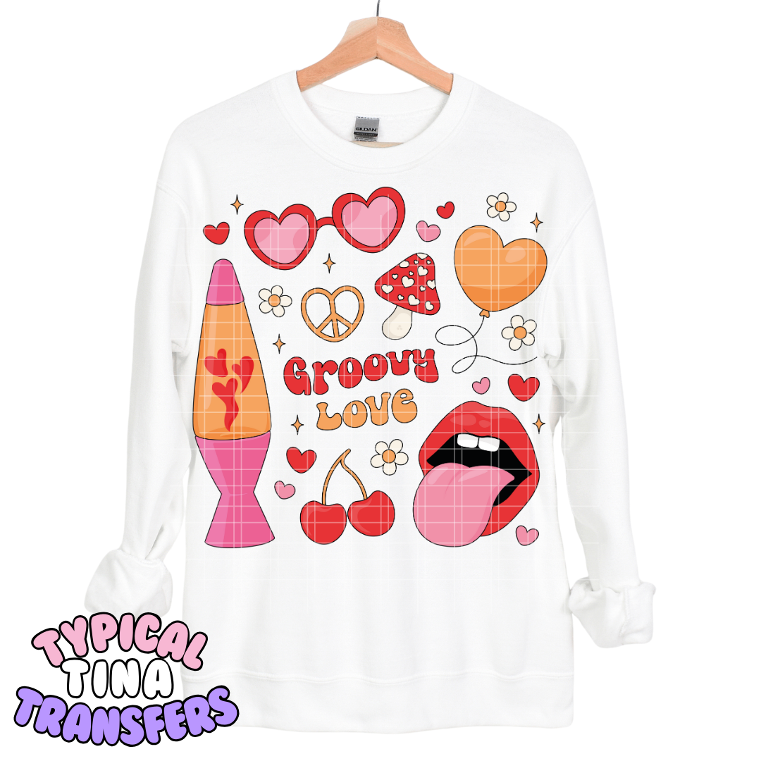 groovy love | DTF Transfers | POD