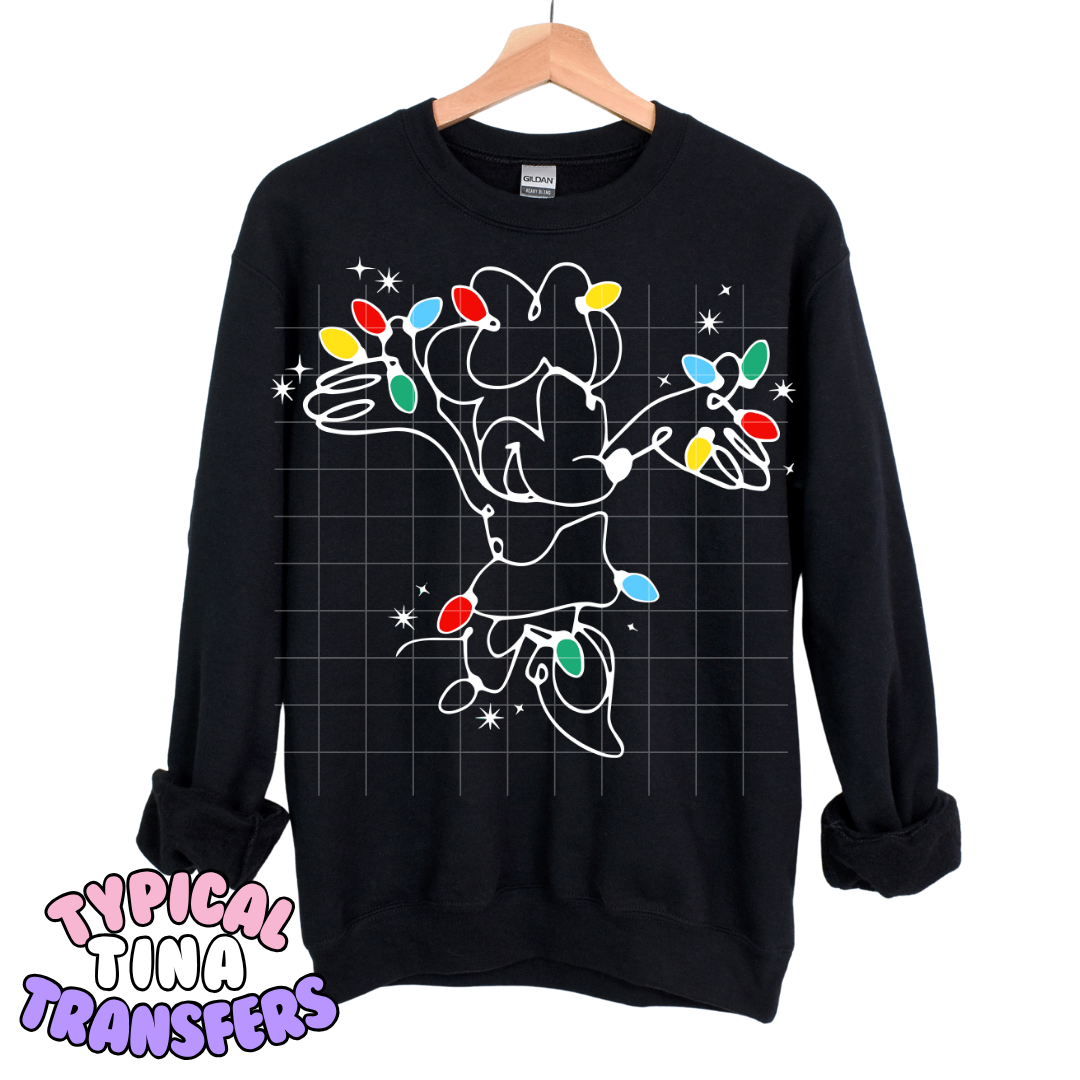 String of Lights Characters - White print | DTF Transfers | POD