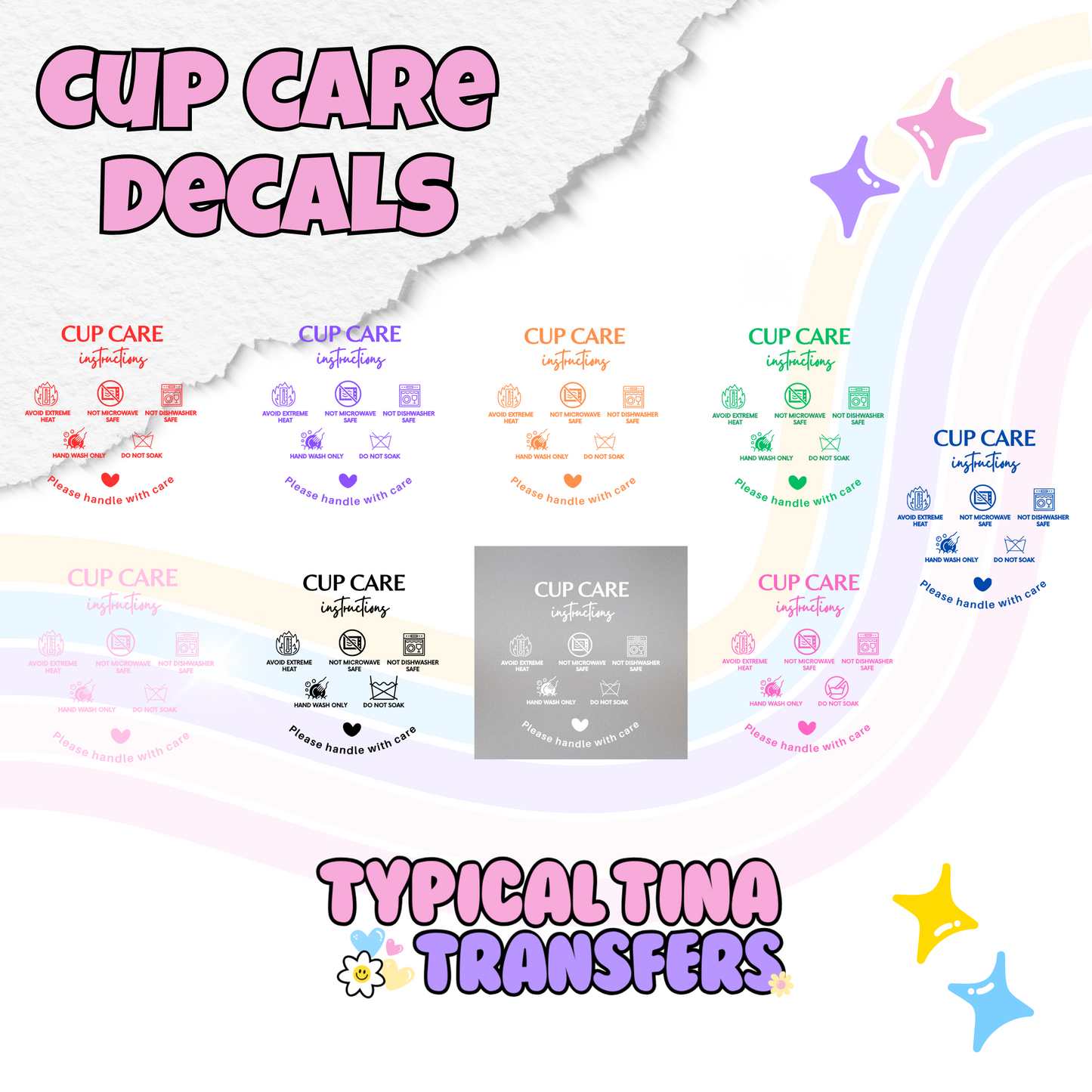 Cup Care Decals - No Circle