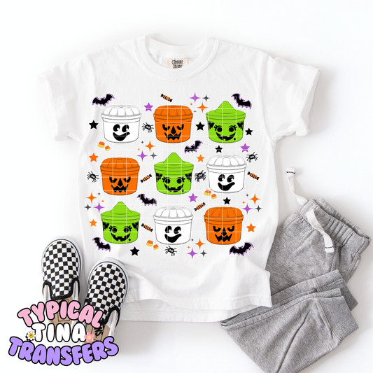 Halloween buckets candy bats | DTF Transfer | POD